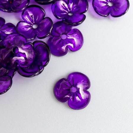 Beads for creativity Plastic "Busy Hat" set 50 pcs Transparent violet 0.4x1x1 cm-1