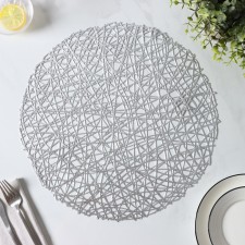 A set of serving napkins on the table “Spider Web”, D = 38 cm, 4 pcs, silver color