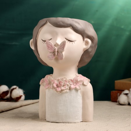 Kashpo - Vase "Mila with a butterfly" 27x19x17cm-2