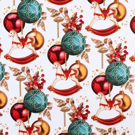 Glossy packaging paper "New Year's toys", 70 x 100 cm, New Year-2