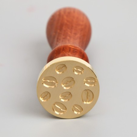 Printing for wax with a wooden handle "Coffee Coffee" 9x2.5x2.5 cm-1