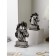 Set of figures "Horse head", polystone, 41 cm, silver color