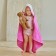 Toward Tensor Corner I, 75x75 cm, milk/pink color, 100% cotton, 360 g/m2