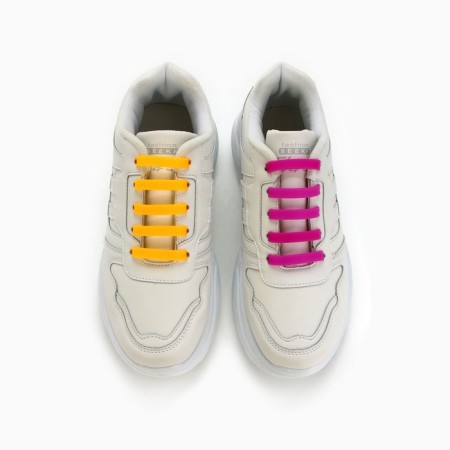 Silicone laces, set 6 pcs, color rainbow-30
