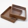 Box of a team without printing a lid is a brown with a window 37 x 32 x 7 cm