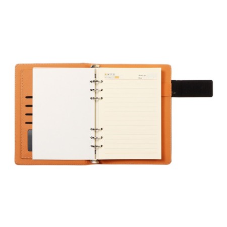 Organizer on the rings, A5 format, 90 sheets, line, with a knife, cover of the leather mix-7