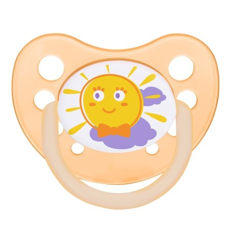 Nipple-dummy silicone orthodontic "rocket", from 3 months, color orange-1