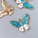 Decor for creativity metal, enamel, rhinestones "Butterfly" white-blue 1.8x2.4 cm