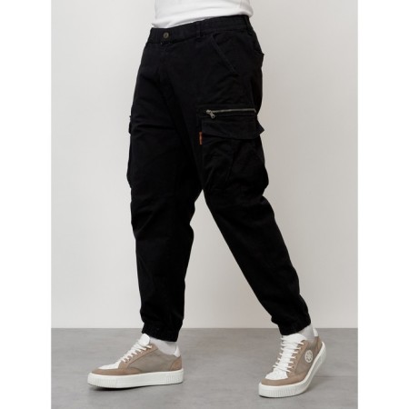 Cargo jeans male, size 50-52, black color-1