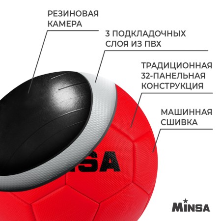 Ball football minsa, PVC, machine stitching, 32 panels, p. 5-2