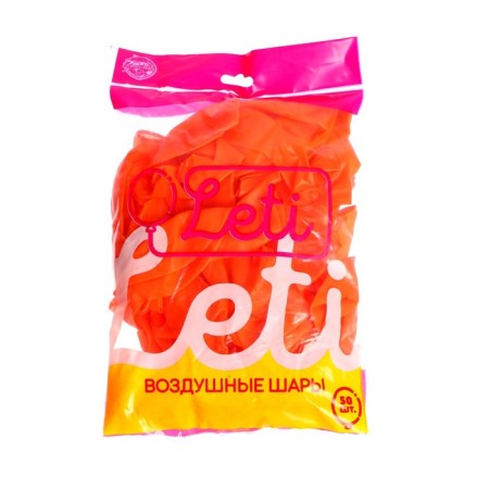 Latex ball 12 ", crystal, set of 50 pcs., Orange color-1