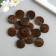 Buttons wood for creativity 2 punctures "march" set 15 pcs 2.5x2.5x0.4 cm