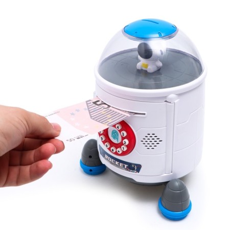 The piggy bank "Rocket", light, sound, sucks bills, white color-3
