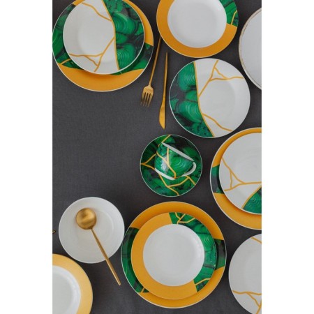 Service Porcelain Tea shade "Malachite box", 12 items: 6 cups 250 ml, 6 saucer d = 15 cm, green color-9