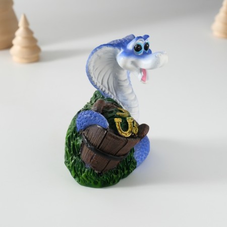 Piggy bank Polystone "Snake with a tub with a tub" MIX 7x6x10 cm-2
