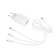 Set for charging 3 in 1 Luazon UC-14, SZU 2xUSB, 2A, MicroUSB/Type-C/Lightning, White