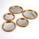 Bamboo wall mirrors, set - 5 pcs, D mirror surface 20.5/13 cm, golden color