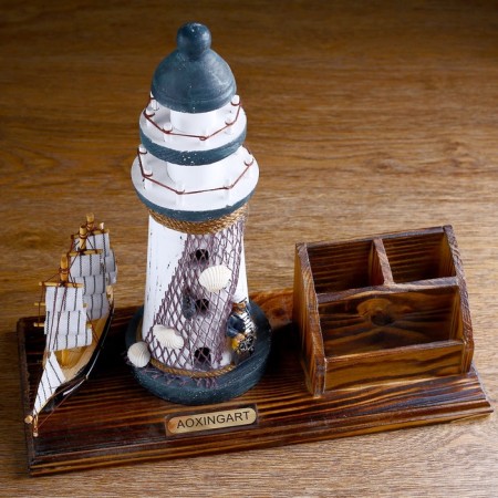 Set of desktop "Mayak": stand for pens, business card holder, 14 x 30 x 27 cm