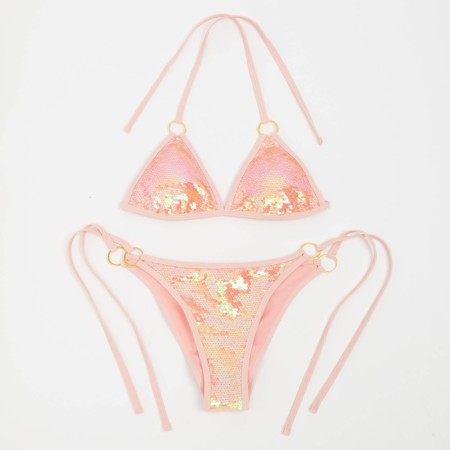 Separate Minaku swimsuit with sequins pink color, size 46-5