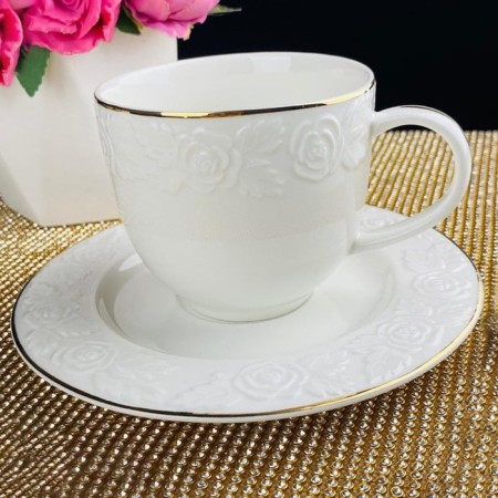 Tea set of Lenardi "White Rose", porcelain, 250 ml, 12 items