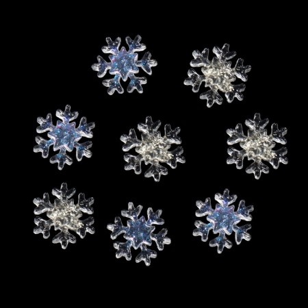 Decorative elements for nails 3D gang snowflakes transformed packet QF-1