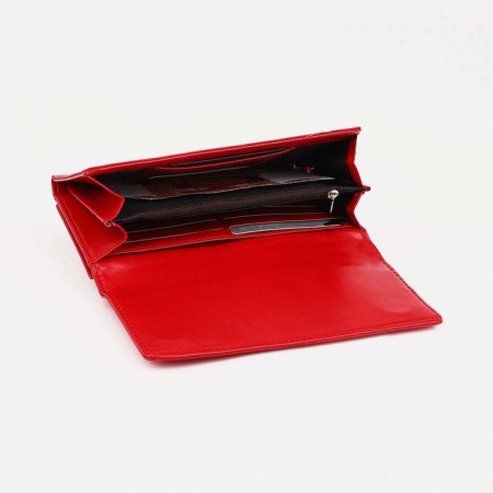 Women's wallet on magnets, red color-3