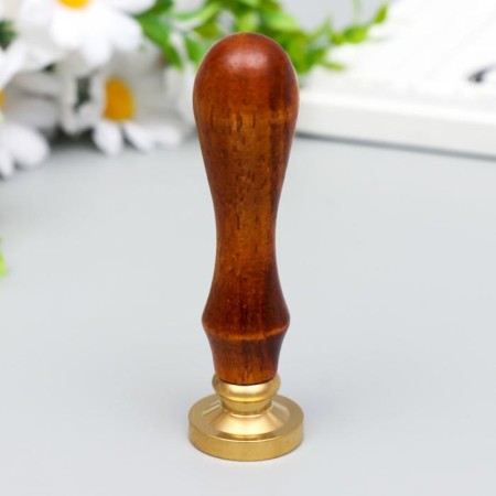 Printing for wax with a wooden handle "Crown with the letter V" 9x2.5x2.5 cm-2