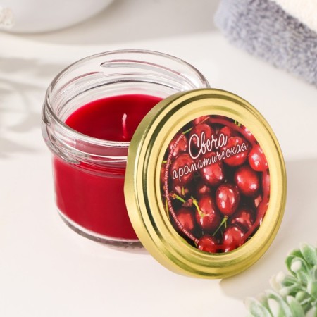 Candle in the bank Aromatic "Cherry Garden", 5x6 cm, 120 g