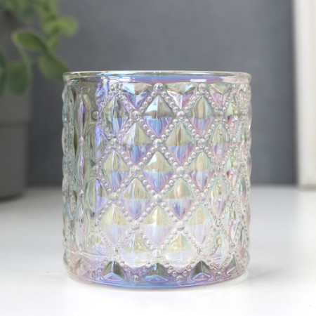 Glass of glass cup per 1 candle "Rombica" pearl 7.5x7x7 cm-1