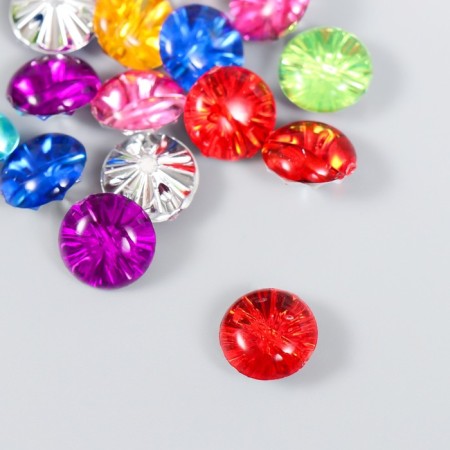 Buttons plastic for creativity 2 punctures "circle of rhinestones" set 15 pcs mix d = 1.2 cm-1