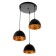 Lamp Bayerlux suspension "Dome" 3x40W E27 black and gold 36x36x22-122cm