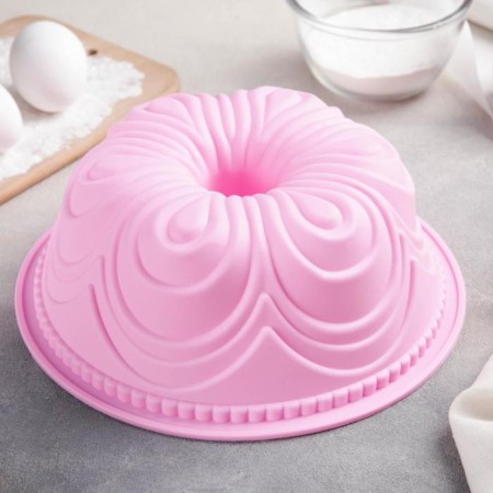 The form for baking the share "German cupcake. Celebration ", silicone, d = 25 cm, color mix-5