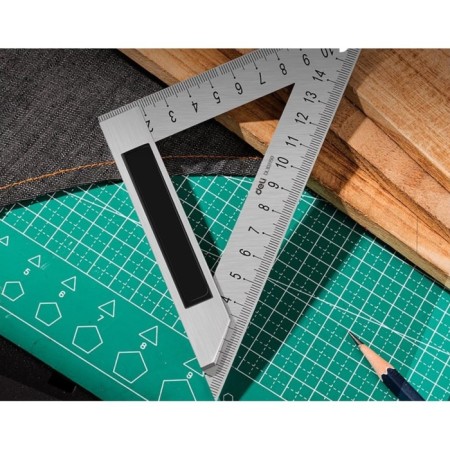 Triangular ruler deli DL303150 104520, stainless steel, 150 mm-1