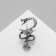 Brooch "Snake in Heraldry" Medicine, Black Silver Color