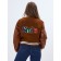 Brown brown leather bomber, size 46