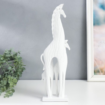 Souvenir Polystone "Three Zebra" White 6.5x10x40 cm-3