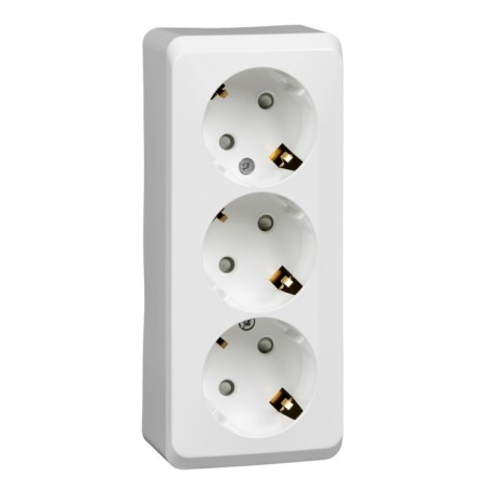 Triple SE SE "Study", 16 A, 250 V, overhead, with salary, curtains, ip20, white, PA16-012B