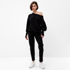 Women's costume (jumper, trousers) minku: Casual Collection Black color, size 44