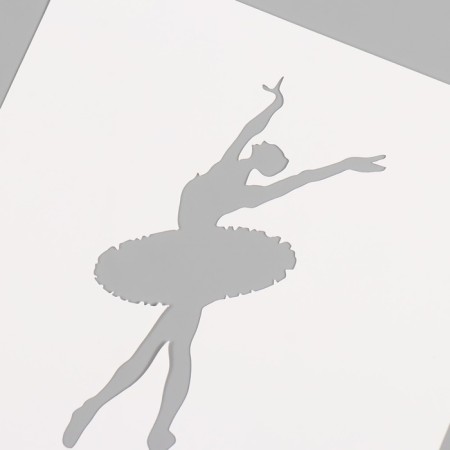 Plastic stencil "Ballet", 15x15 cm-2
