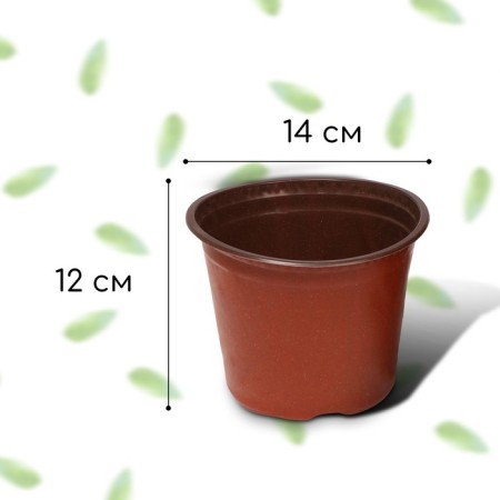 Pot for seedlings, 1.3 l, d = 14 cm, h = 12 cm, terracotta, Greengo-1