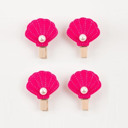 Set of decorative clothespins Sea Love 4 pcs, felt/tree