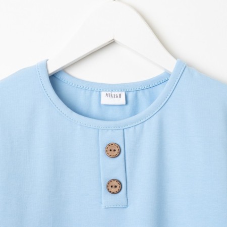Set for a boy (T-shirt, shorts) minku color-blue/gray, height 122-6