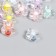 Plastic beads "Flower with a colored middle" Gloss 20 grams 0.6x1.2x1.2 cm