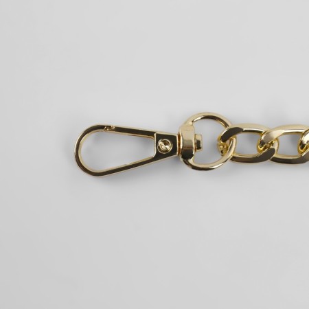 A chain for a bag, flat, with carbines, aluminum, 9 × 14 mm, 120 cm, gold color-1
