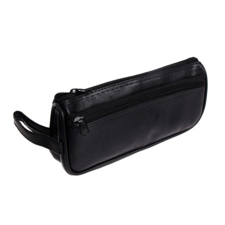 School pencil case with zipper, leatherette, 2 departments, mix-7