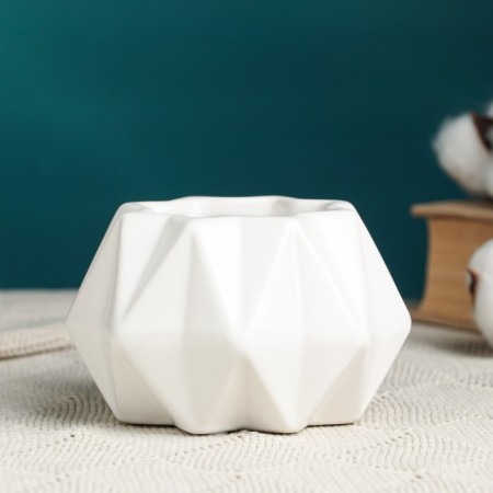 Kashpo "Triangles" white, 10x10x7cm