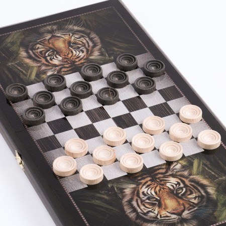 Narts "Tiger", wooden board 50 x 50 cm, with a field for playing checkers-2