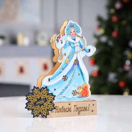 LED figure "Snow Maiden" 12 × 20 × 4.7 cm, wood, batteries LR1130x3, glow warm white-4