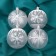 Set of balls plastic D-8 cm, 4 pcs "Assorted Snowflakes" White