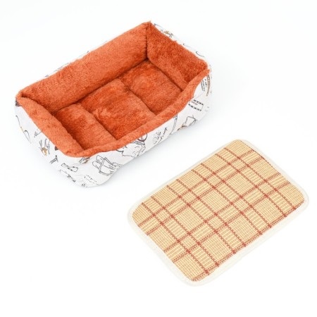 Animal bed lying + rotary rug, double -sided pillow, 45 x 30 x 15 cm-4